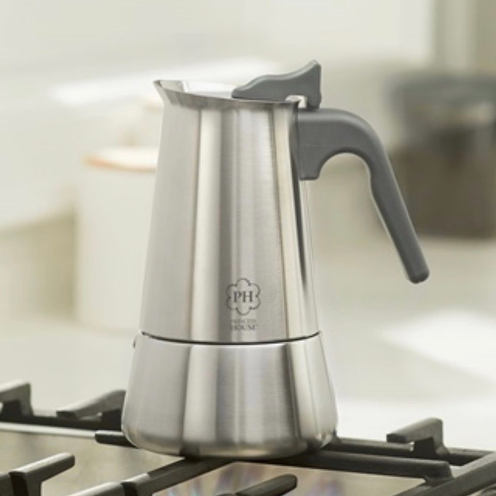 Princess House Stainless Steel Coffee Maker with Gray Handle
